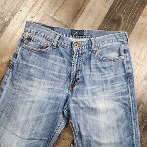 Mens Lucky Brand 455 Relaxed Boot size 34x32 Blue Denim Mid Rise Jeans